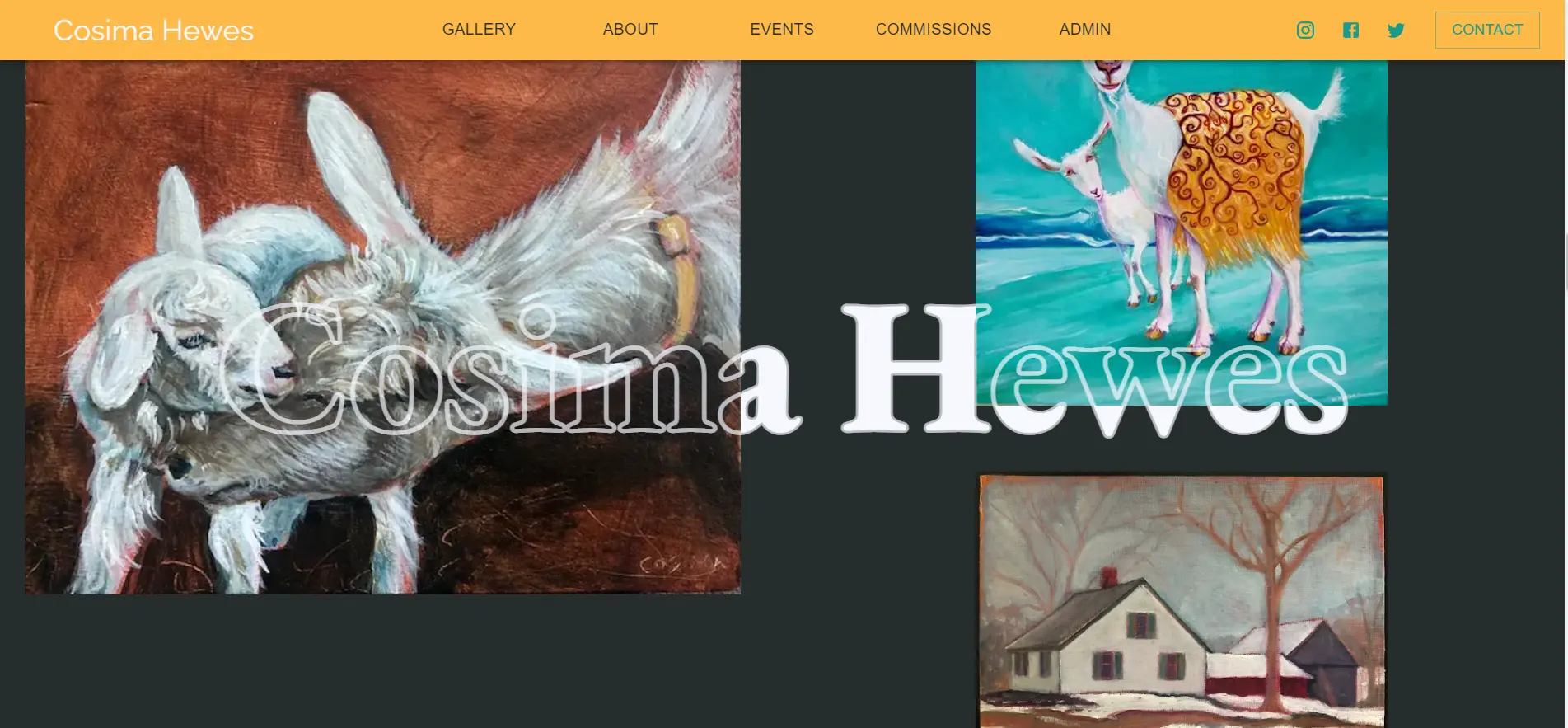 screenshot of Cosima Hewes website