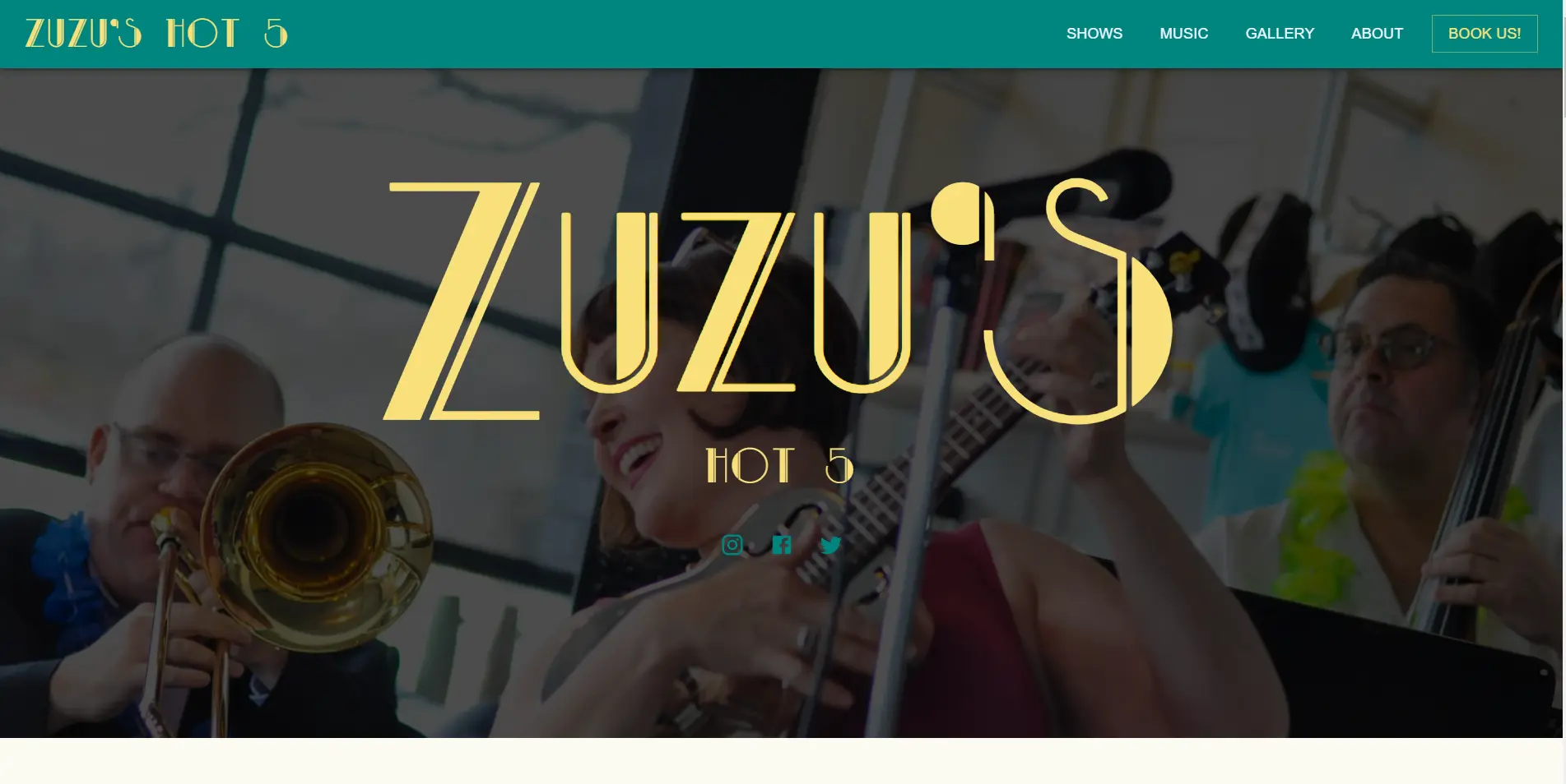 screenshot of Zuzu's website